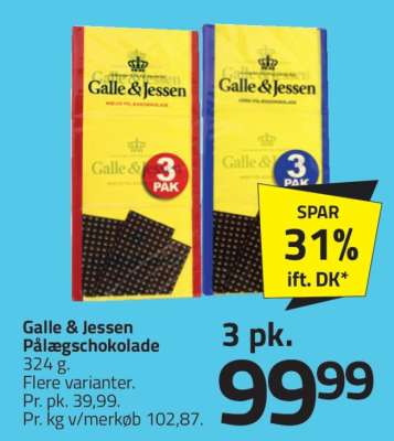 Galle & Jessen pålægschokolade