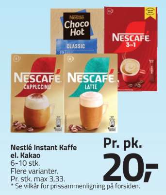 Nestlé Instant Kaffe el. Kakao
