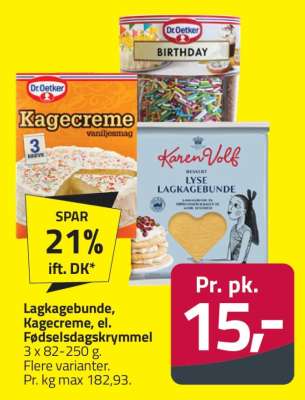 Lagkagebunde, Kagecreme el. Fødselsdagskrymmel