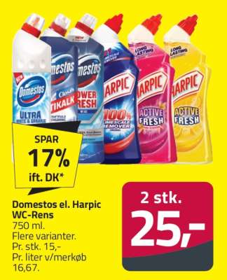 Domestos el. Harpic WC-Rens