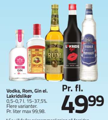 Vodka, Rom, Gin el. Lakridslikør