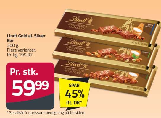 Lindt Gold el. Silver Bar