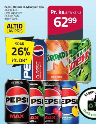 Pepsi, Mirinda el. Mountain Dew