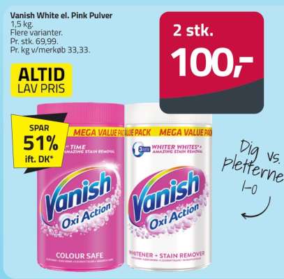 Vanish White el. Pink Pulver