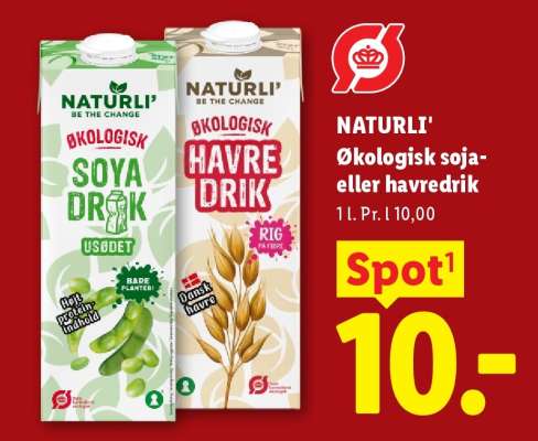 NATURLI Økologisk soja- eller havredrik