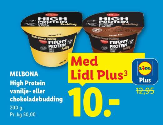 MILBONA High Protein vanilje- eller chokoladebudding