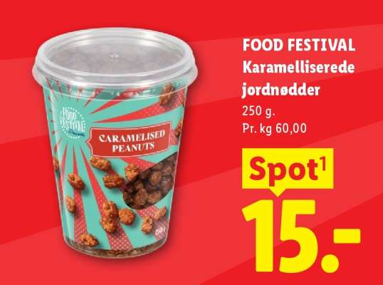 FOOD FESTIVAL Karamelliserede jordnødder