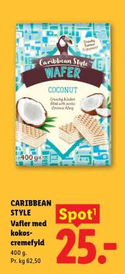 CARIBBEAN STYLE Vafler med kokos-cremefyld