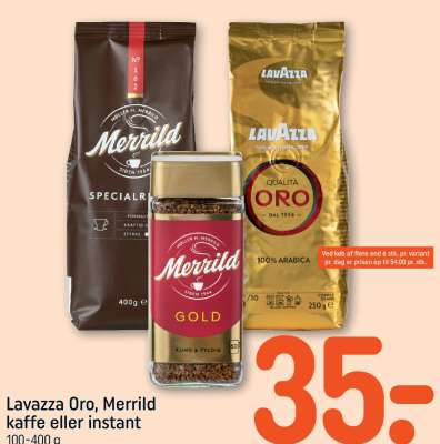Lavazza Oro, Merrild kaffe eller instant