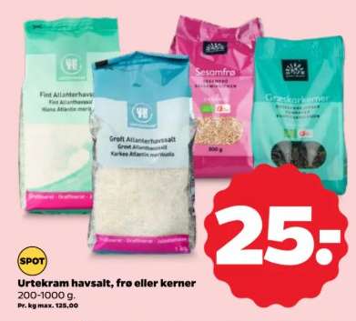 Urtekram havsalt, frø eller kerner