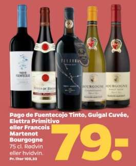 Pago de Fuentecojo Tinto, Guigal Cuvée, Elettra Primitivo eller Francois Martenot Bourgogne