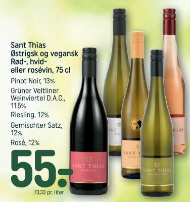 Sant Thias Østrigsk og vegansk Rød-, hvid- eller rosévin, 75 cl