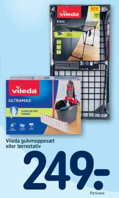 Vileda gulvmoppesæt eller tørrestativ