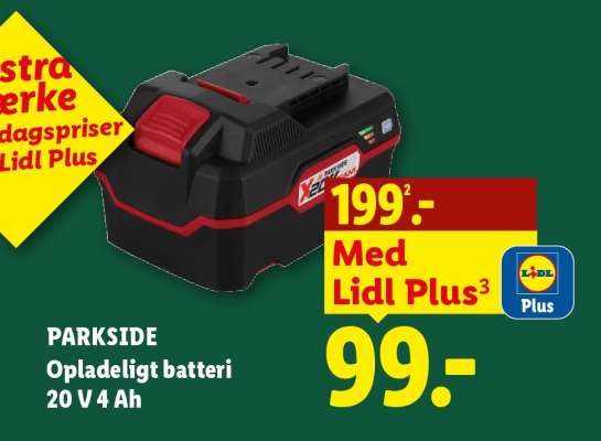 PARKSIDE Opladeligt batteri 20 V 4 Ah