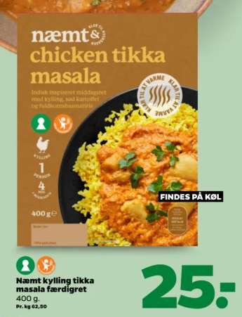 Næmt kylling tikka masala færdigret