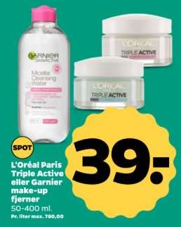 L'Oréal Paris Triple Active eller Garnier make-up fjerner
