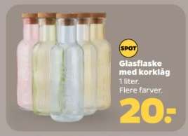 Glasflaske med korklåg