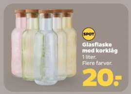 Glasflaske med korklåg