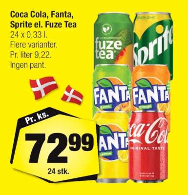 Coca Cola, Fanta, Sprite el. Fuze Tea