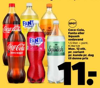 Coca-Cola, Fanta eller Squash sodavand