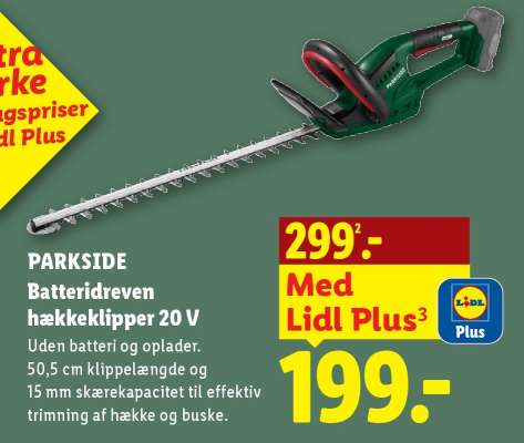 PARKSIDE Batteridreven hækkeklipper 20 V