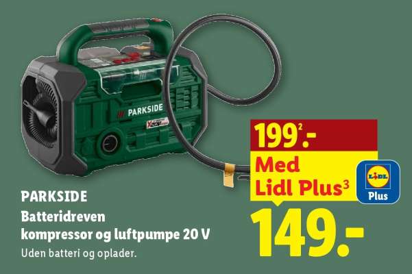 PARKSIDE Batteridreven kompressor og luftpumpe 20 V