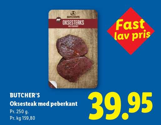 BUTCHER'S Oksesteak med peberkant