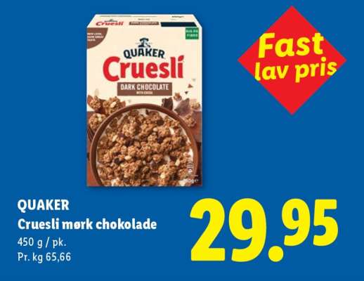 QUAKER Cruesli mørk chokolade