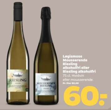 Løgismose Mousserende Riesling alkoholfri eller Riesling alkoholfri