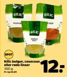 Kiilic bulgur, couscous eller røde linser