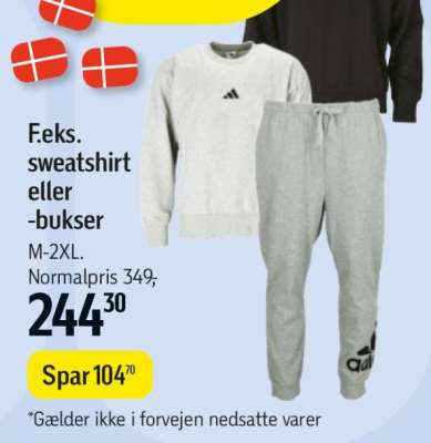 F.eks. sweatshirt eller -bukser