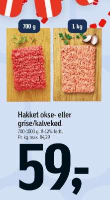 Hakket okse- eller grise-/ kalvekød