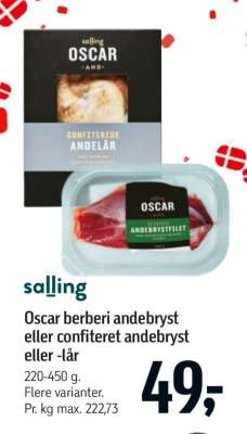 Oscar berberi andebryst eller confiteret andebryst eller -lår