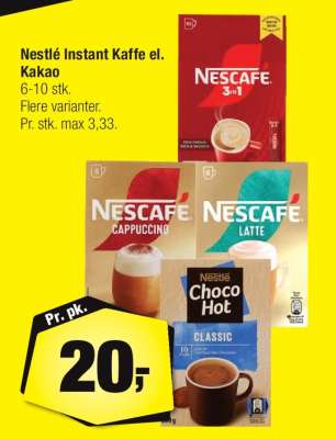 Nestlé Instant Kaffe el. Kakao