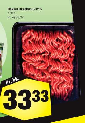 Hakket oksekød 8-12%