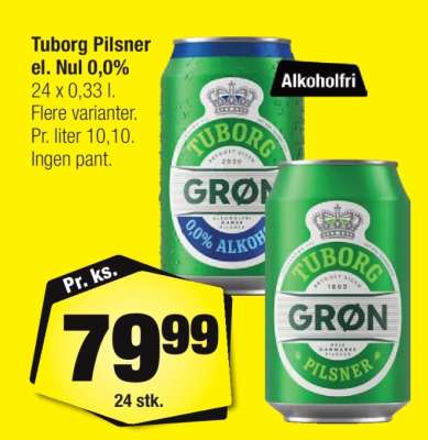 Tuborg Pilsner el. Nul 0,0%