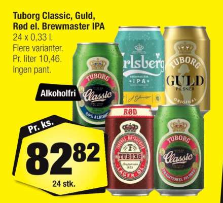 Tuborg Classic, Guld, Rød el. Brewmaster IPA