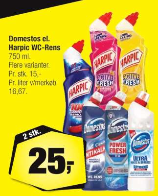 Domestos el. Harpic WC-Rens