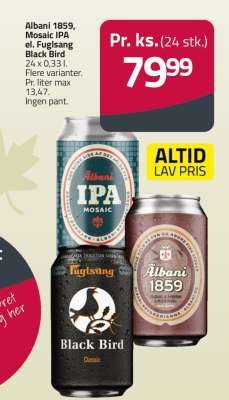 Albani 1859, Mosaic IPA el. Fuglsang Black Bird