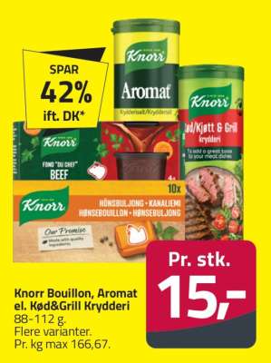 Knorr Bouillon, Aromat el. Kød&Grill Krydderi
