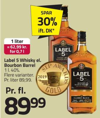 Label 5 Whisky el. Bourbon Barrel