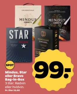 Mindus, Star eller Bravo Bag-in-Box