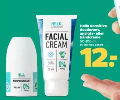 Hello Sensitive deodorant, ansigts- eller håndcreme