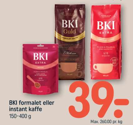BKI formalet eller instant kaffe