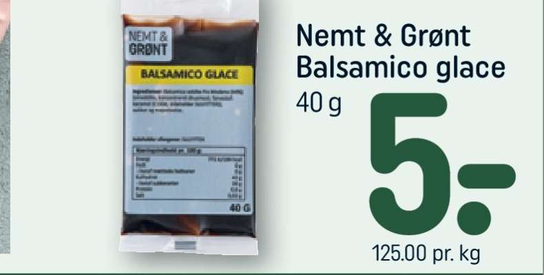 Nemt & Grønt Balsamico glace