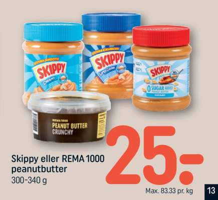 Skippy eller REMA 1000 peanutbutter