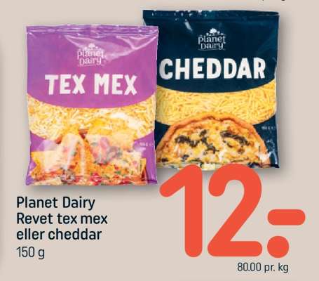 Planet Dairy Revet tex mex eller cheddar