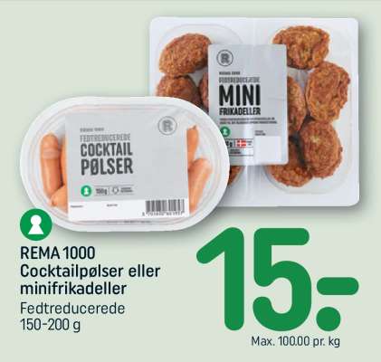 REMA 1000 Cocktailpølser eller minifrikadeller