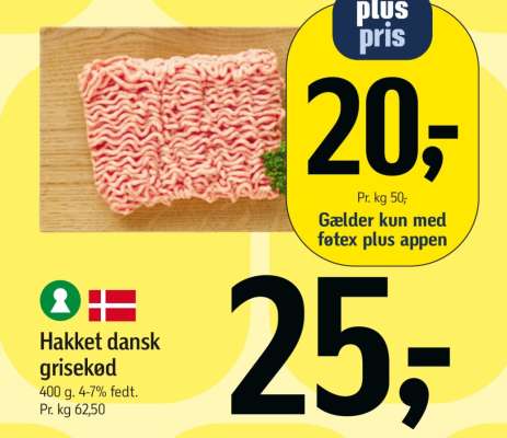 Hakket dansk grisekød
