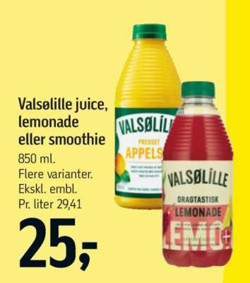 Valsølille juice, lemonade eller smoothie